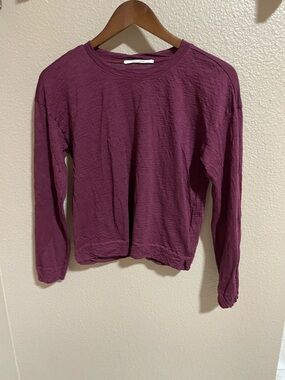 Pomandère Long Sleeve Top in Deep Wine Virgin fleece wool